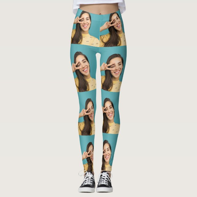 FotoCollage Leggings Personalisierte Gesichtspress (Vorderseite)