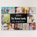 FotoCollage live, lachen & Liebe<br><div class="desc">Modernes Foto Collage Puzzle. Laden Sie einfach 12 quadratische Bilder hoch und passen Sie den Test in der Mitte an.</div>