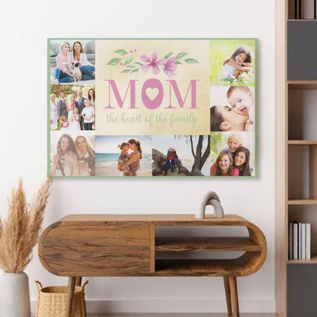 FotoCollage - Mama des Familienherzes Leinwanddruck (Von Creator hochgeladen)