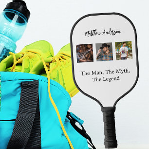 Fotocollage Mann Mythos Legende weiß Pickleball Schläger