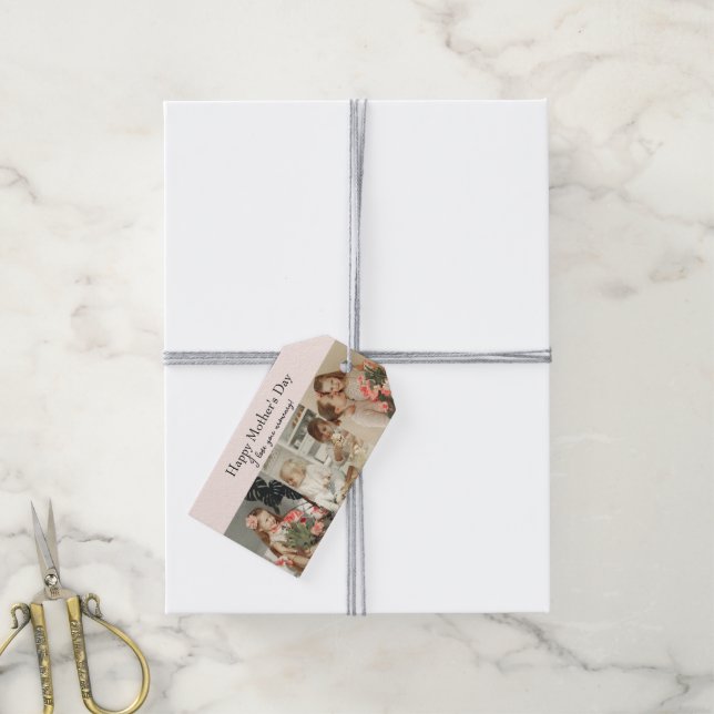 FotoCollage & Message - Personalisiertes Geschenk  Geschenkanhänger (Mit Garn)