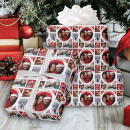 FotoCollage mit Namen Happy Holidays Geschenkpapier
