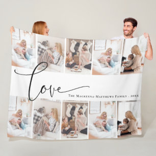FotoCollage Moderne Monogramm-Liebe F Fleecedecke