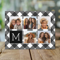 FotoCollage - Monogram White Black Buffalo Kariert