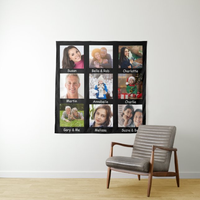 FotoCollage | Name Memory Aid for Dementia Wandteppich (Beispiel)
