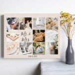 Fotocollage Neue Bilder kreieren Ihre eigene Moder Leinwanddruck<br><div class="desc">Schön kreieren Sie Ihre eigene frisch vermählte 11 Foto Collage, die 14" X 11" ist. Modernes Design, das Sie einfach mit Ihren eigenen Fotos personalisieren können. Diese Collage aus dem Foto wird Ihre phantastische Hochzeitsgeschichte erzählen. Mit schöner Schrift Typografie in schwarz "Mr. & Mrs." und personalisieren Sie das Datum der...</div>