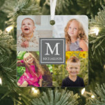 FotoCollage Ornament Aus Metall<br><div class="desc">Familiengeschenke Foto Collage personalisierte Monogramm Geschenke. Template-Fotos über Pixabay,  lizenziert unter CC0 und muss durch eigene Foto ersetzt werden</div>