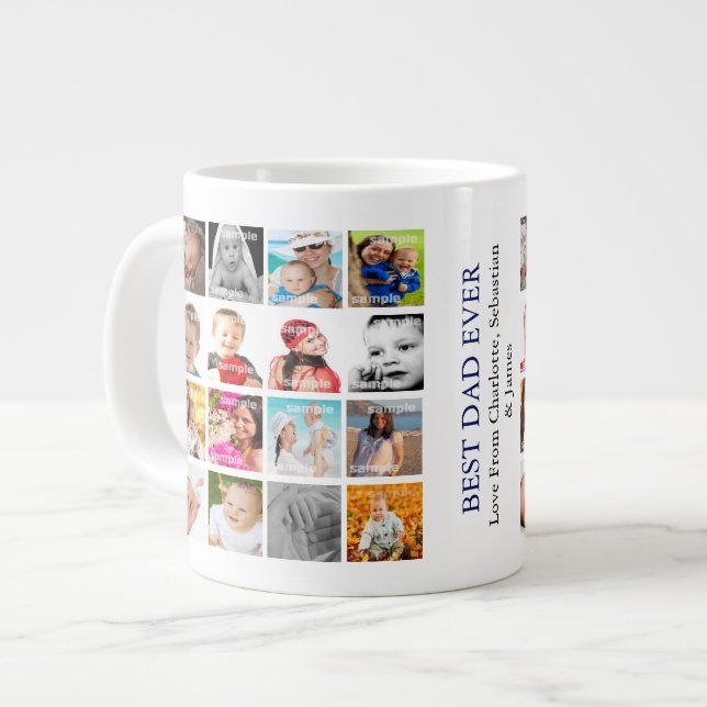 FotoCollage Personalisiert Jumbo-Tasse (Vorderseite Links)