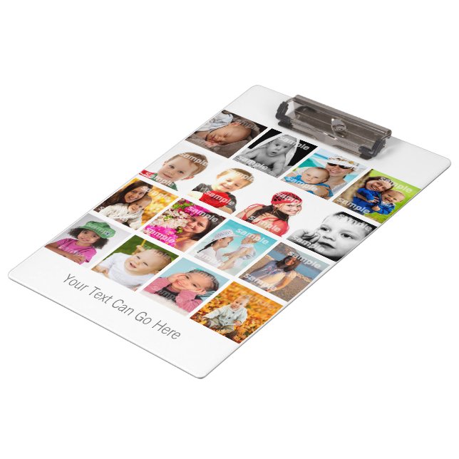 FotoCollage Personalisiert Klemmbrett (Schrägansicht)