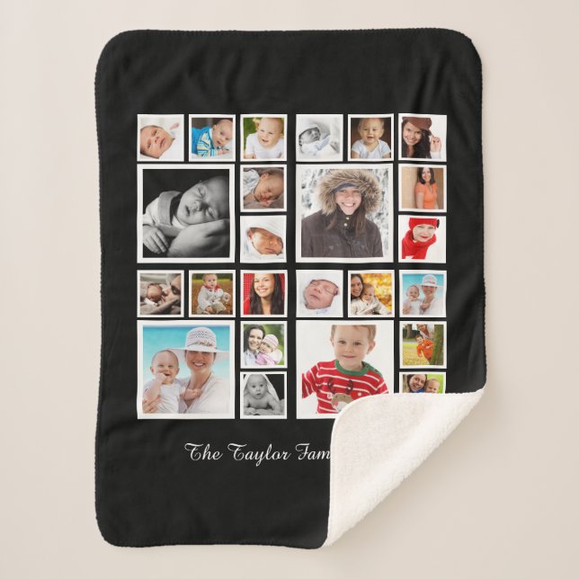FotoCollage Personalisiert Sherpadecke (Vorderseite)