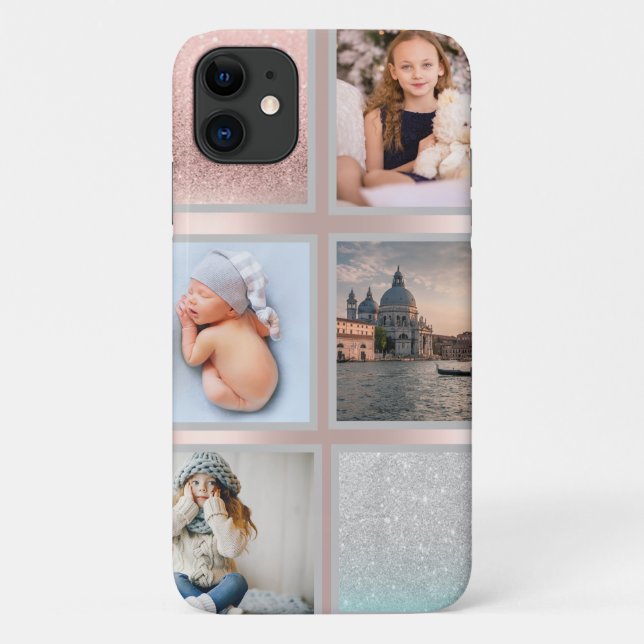 Fotocollage Rose Gold Case-Mate iPhone Hülle (Rückseite)