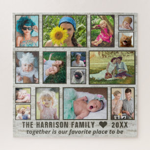 Fotocollage Rustic Holz Custom Family Pic Square