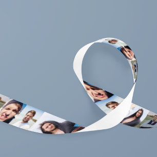 Fotocollage setzt das Gesicht an Satinband
