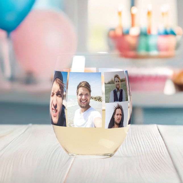 FotoCollage - Stellen Sie sich das Gesicht Weinglas Ohne Stiel (Insitu (Baby Party))