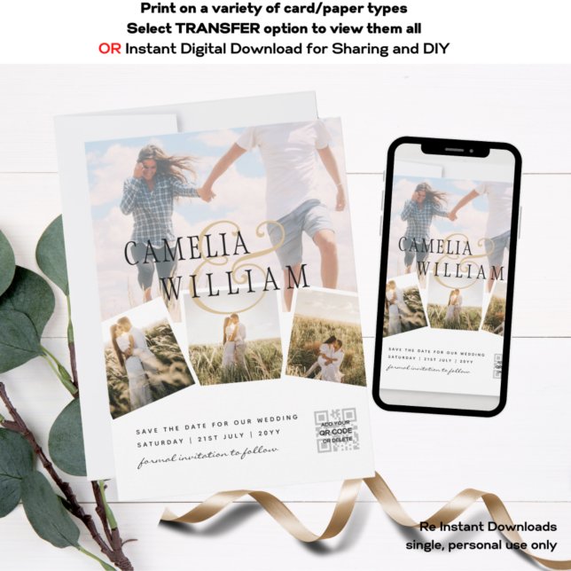 FotoCollage White Print oder Digital Wedding Invi Einladung (Von Creator hochgeladen)