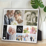 FotoCollage zum 60. Hochzeitstag Fotoplatte<br><div class="desc">Beginnen Sie mit dem Hochzeitsfest Foto und fügen Sie dann Fotos des Ehepaares durch die Jahre,  um einen wunderbaren Sake für ihren Hochzeitsjubiläum zu machen</div>