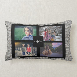Fotocollagen-Leinen-Leinwand der modernen Familie Lendenkissen