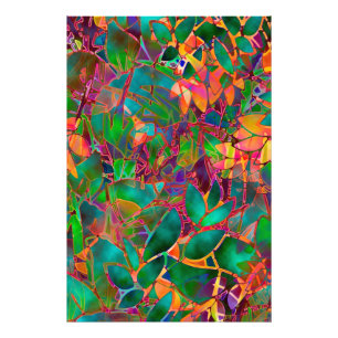 Fotodruck Blumiges abstraktes Buntglas