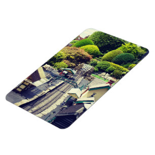 Fotodruck eines alten Bahnhofs Magnet