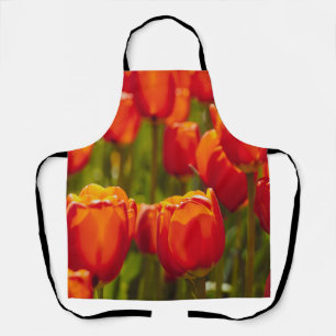 Fotodruck rote Tulpen. Magnet Schürze