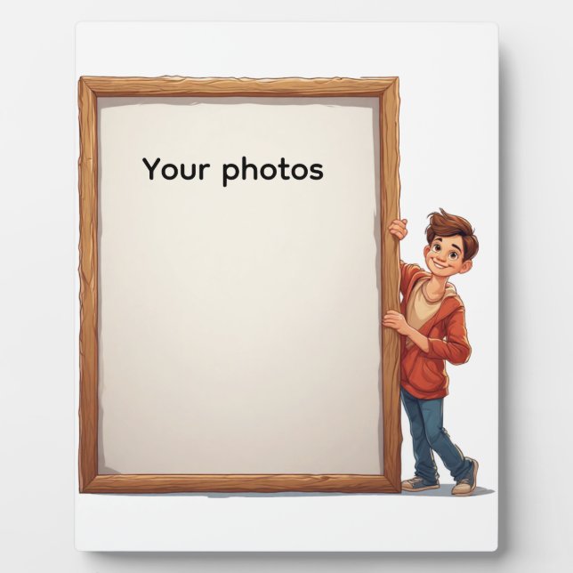 Fotoframe-Design mit Jungen - Heb deinen Moment Fotoplatte (Vorderseite)