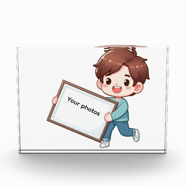 Fotoframe-Design mit Jungen - Heb deinen Moment ho Fotoblock (Vorderseite)