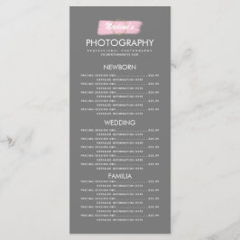 Fotogeschäft Gold Logo Pinsel Stroke Pink  Menükarte