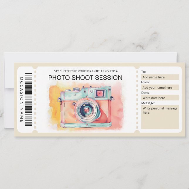 Fotogeschenkgutschein Einladung (Vorderseite)