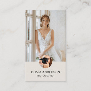 Fotograf 2 Fotos Benutzerdefinierte Icons QR Tan Visitenkarte