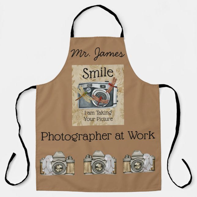 Fotograf bei der Arbeit Schürze Vintage Kameras (Vorderseite)