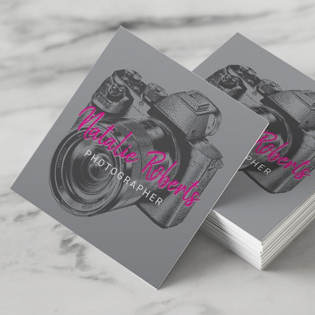 Fotograf Beruflich Camera Fotografy Quadratische Visitenkarte (Von Creator hochgeladen)