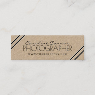 Fotograf Black Corner Line Kraft Papierkarte Mini Visitenkarte