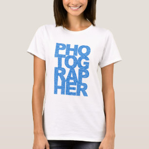 Fotograf - Blauer Text T-Shirt