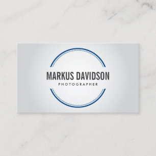 Fotograf Blue Camera Lens Business Card Visitenkarte