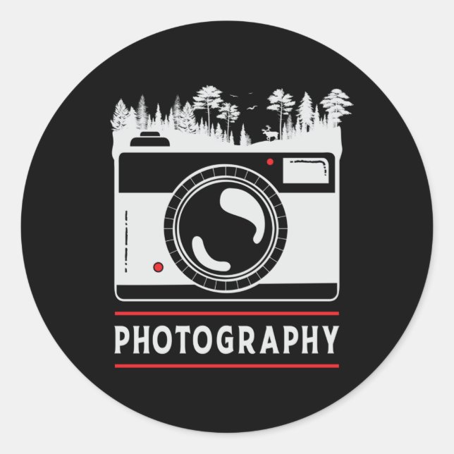 Fotograf Camera Lens Funny Gift Runder Aufkleber (Vorderseite)
