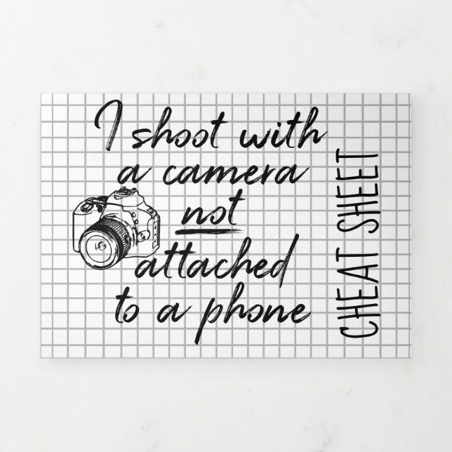 Fotograf Cheat Sheet Dreifach Gefaltete Karte (Cover)