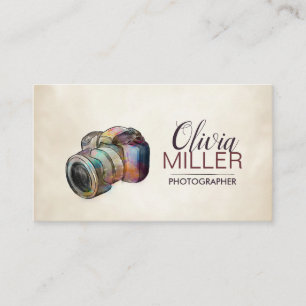 Fotograf - DSLR-Kamera Wasserfarbskizze Visitenkarte