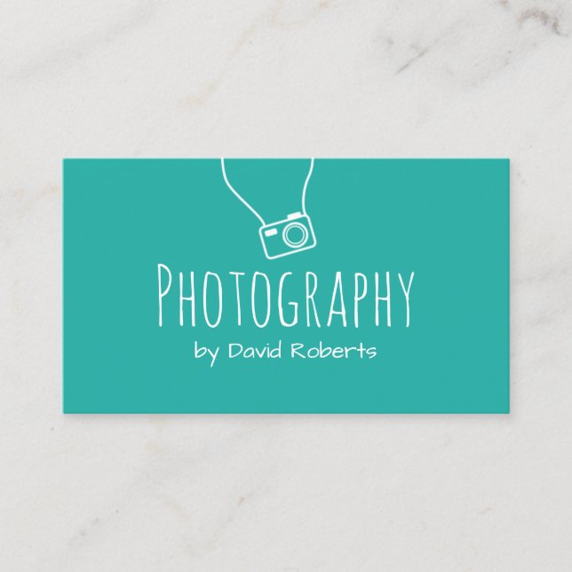Fotograf einfache Kamera Moderne Fotografie Visitenkarte (Vorderseite)