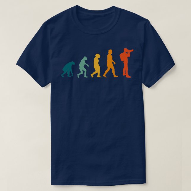 Fotograf Evolution Retro Kamera Fotojournalis T-Shirt (Design vorne)