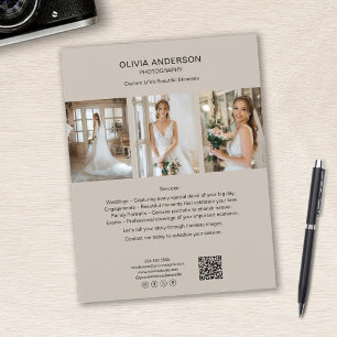 Fotograf Foto QR Social Media Beige Geschäftlich Flyer