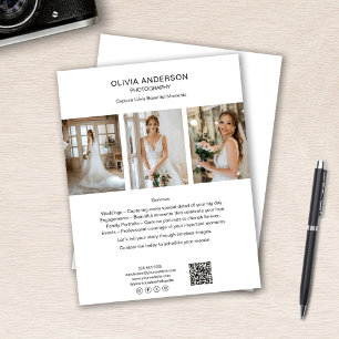 Fotograf Foto QR Social Media Weiß Geschäftlich Flyer