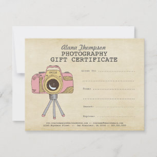 Fotograf Fotografie Geschenkgutschein Vorlage