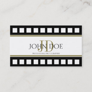 Fotograf-Fotografie-Schwarz-Film-Goldmonogramm Visitenkarte