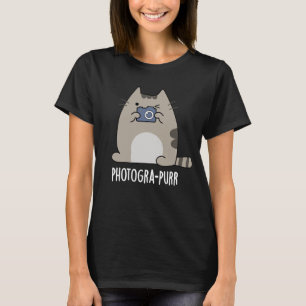Fotograf Funny Cat Fotograf Pun Dark BG T-Shirt