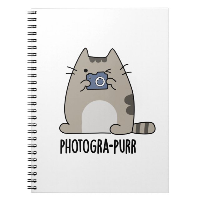 Fotograf Funny Cat Fotograf Pun Notizblock (Vorderseite)