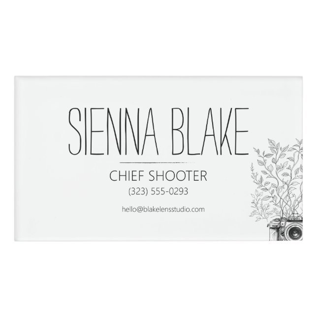 Fotograf für botanische Camera-Logos Namenschild (Vorderseite)