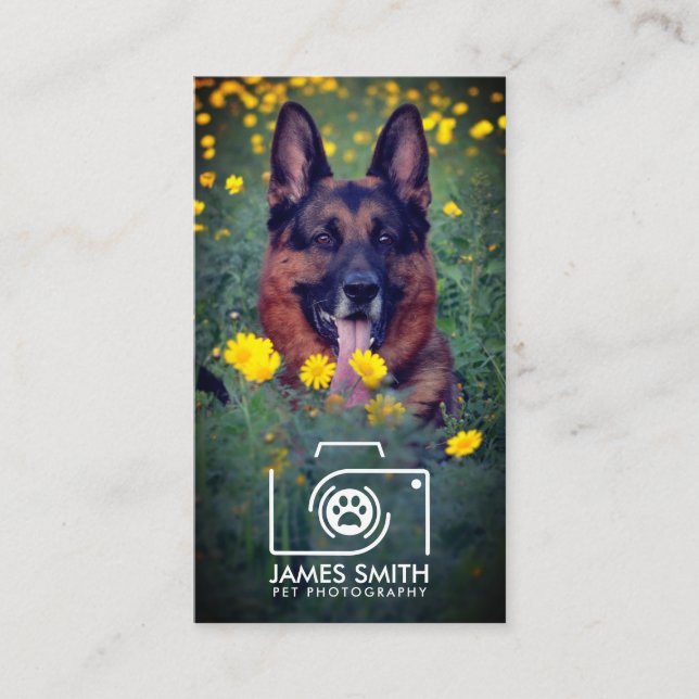 Fotograf für Haustiere - Tierfotografie Visitenkarte (Vorderseite)