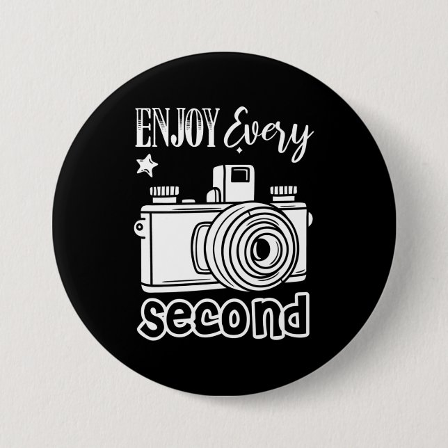 Fotograf genießt jede Sekunde Button (Vorderseite)