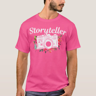 Fotograf Geschenk Geschichtenerzähler Blumen Kamer T-Shirt