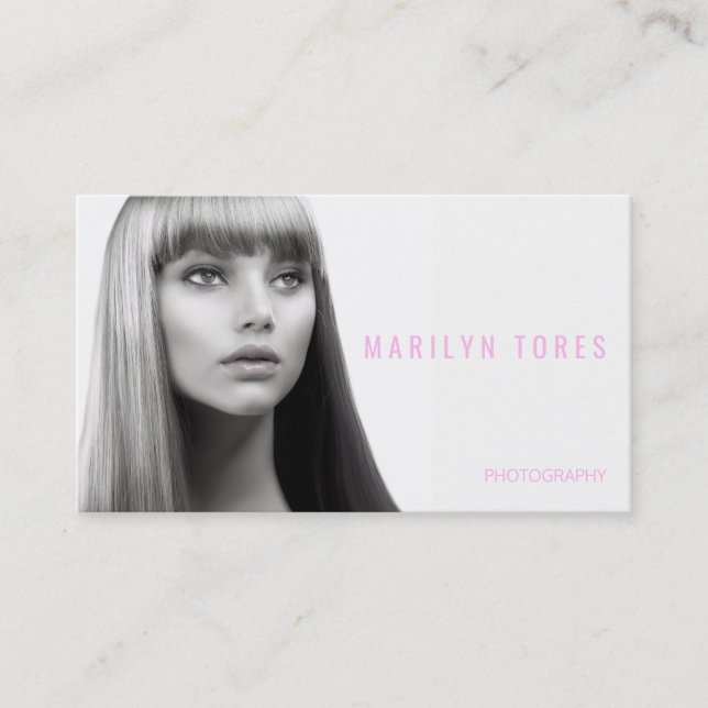 ★ Fotograf-Hairstylist-Modell modernes Headshot ★ Visitenkarte (Vorderseite)